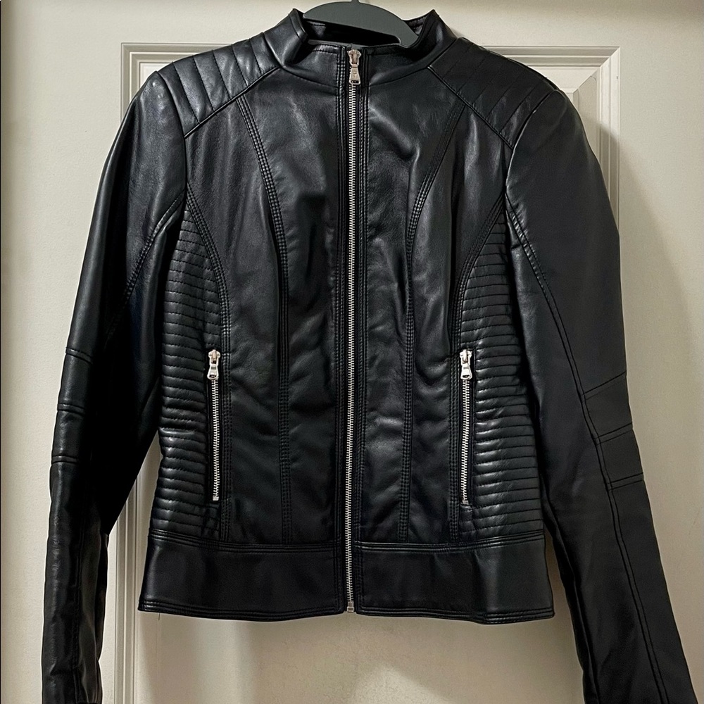 Guess “vegan leather” moto jacket